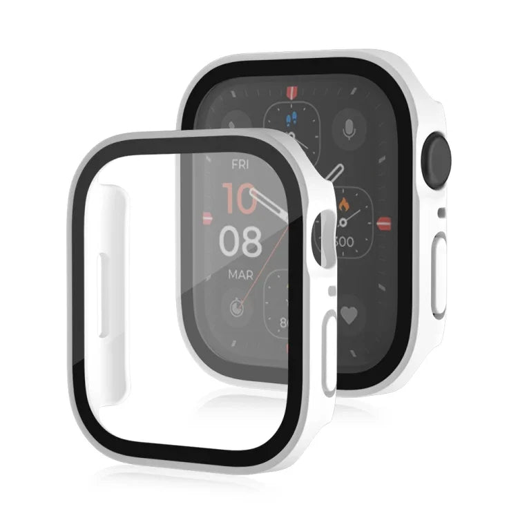 Life Waterproof Frosted 2 in 1 PC Frame + Tempered Glass Protective Case, For Apple Watch Series 9 / 8 / 7 45mm, For Apple Watch Series 9 / 8 / 7 41mm, For Apple Watch Series 6 / 5 / 4 / SE 44mm, For Apple Watch Series 6 / 5 / 4 / SE 40mm