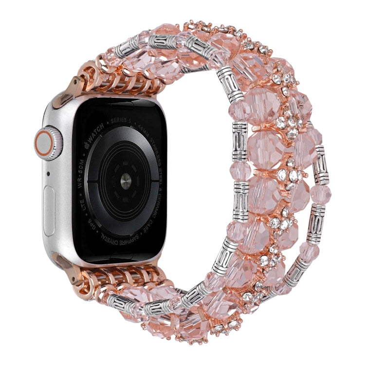 Beaded Diamond Bracelet Watch Band, For Apple Watch SE 2023 44mm, For Apple Watch SE 2023 40mm, For Apple Watch Ultra 2 49mm, For Apple Watch Series 9 45mm, For Apple Watch Series 9 41mm, For Apple Watch Ultra 49mm, For Apple Watch Series 8 41mm