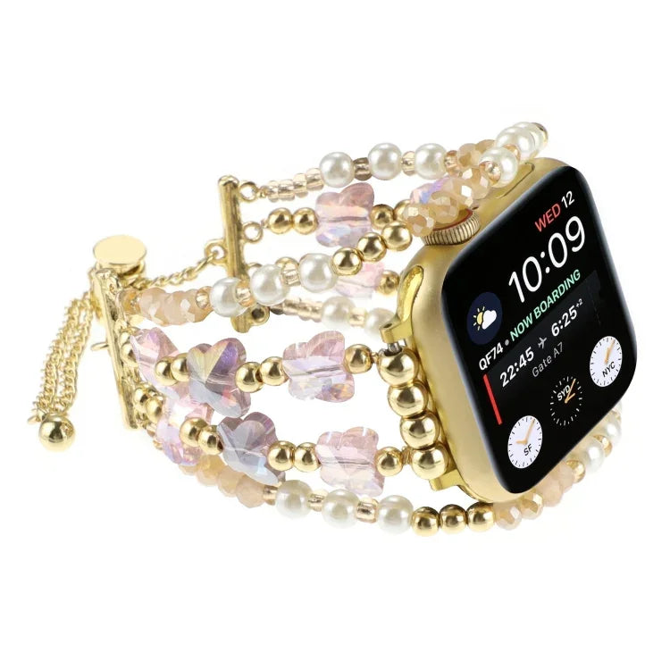 Butterfly Chain Bracelet Metal Watch Band, For Apple Watch Series 4 44mm, For Apple Watch Series 4 40mm, For Apple Watch Series 3 38mm, For Apple Watch Series 3 42mm, For Apple Watch Series 2 42mm, For Apple Watch Series 2 38mm, For Apple Watch 42mm