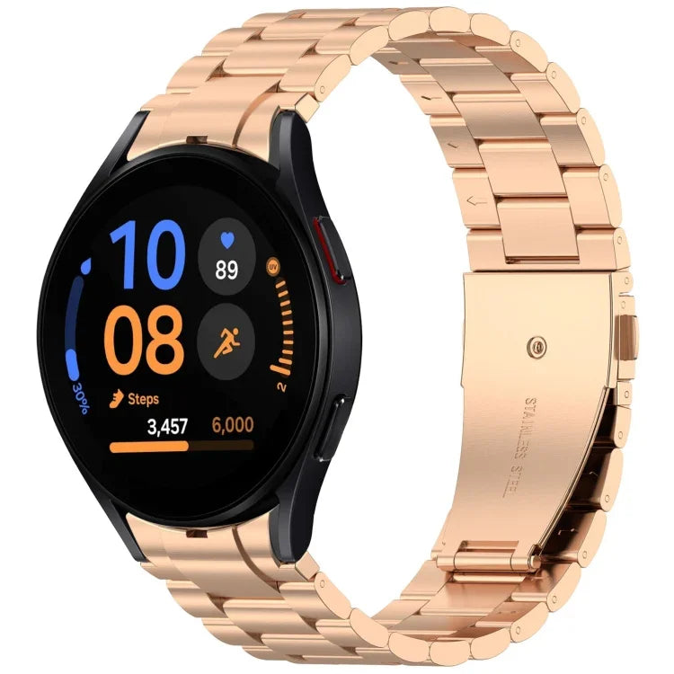 Three Beads Button Quick Release Metal Watch Band, For Samsung Galaxy Watch FE 40mm, For Samsung Galaxy Watch 7 40 / 44mm, For Samsung Galaxy Watch 6 Classic 43 / 47mm, For Samsung Galaxy Watch 6 40 / 44mm, For Samsung Galaxy Watch 5 40 / 44mm