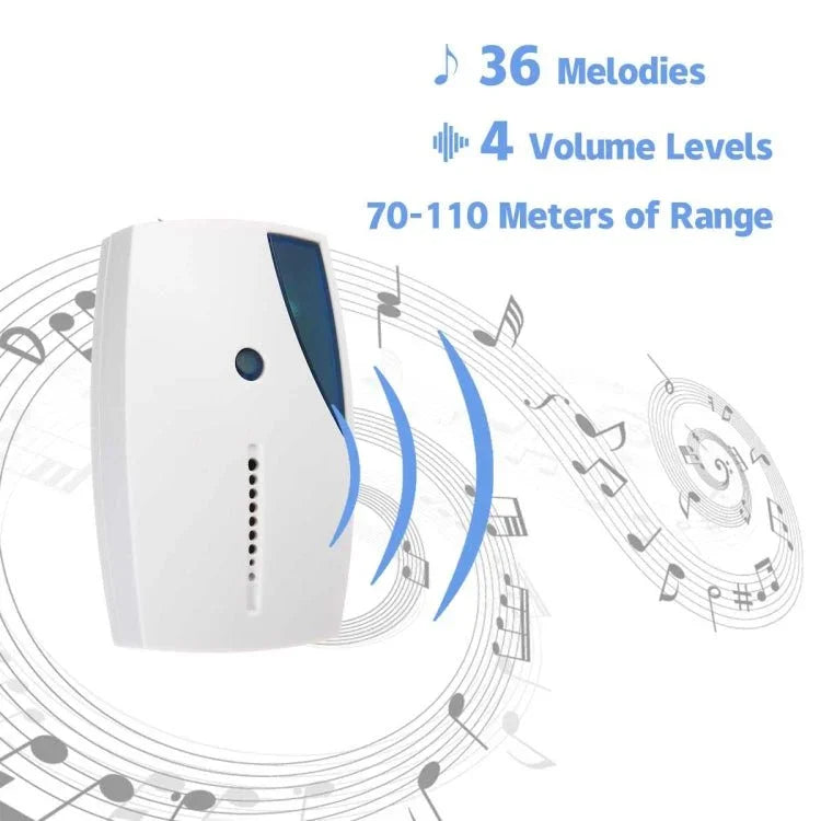 10PCS Waterproof LED Wireless Doorbell Remote Control Door Bell With 36 Tune Chimes Songs - Trustpick