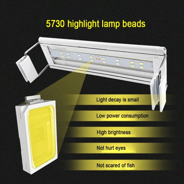 Đèn kẹp LED bể cá thủy sinh XY-30K, phích cắm US, XY-30K