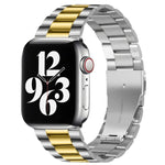 Dây đồng hồ thép không gỉ ba hạt khóa gập cho Apple Watch Series 10 42mm / 9&8&7 41mm / SE 3&SE 2&6&SE&5&4 40mm / 3&2&1 38mm