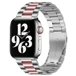 Dây đồng hồ thép không gỉ ba hạt khóa gập cho Apple Watch Series 10 42mm / 9&8&7 41mm / SE 3&SE 2&6&SE&5&4 40mm / 3&2&1 38mm