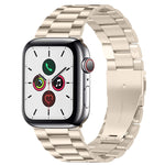 Dây đồng hồ thép không gỉ ba hạt khóa gập cho Apple Watch Series 10 42mm / 9&8&7 41mm / SE 3&SE 2&6&SE&5&4 40mm / 3&2&1 38mm