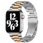 Dây đồng hồ thép không gỉ ba hạt khóa gập cho Apple Watch Series 10 42mm / 9&8&7 41mm / SE 3&SE 2&6&SE&5&4 40mm / 3&2&1 38mm