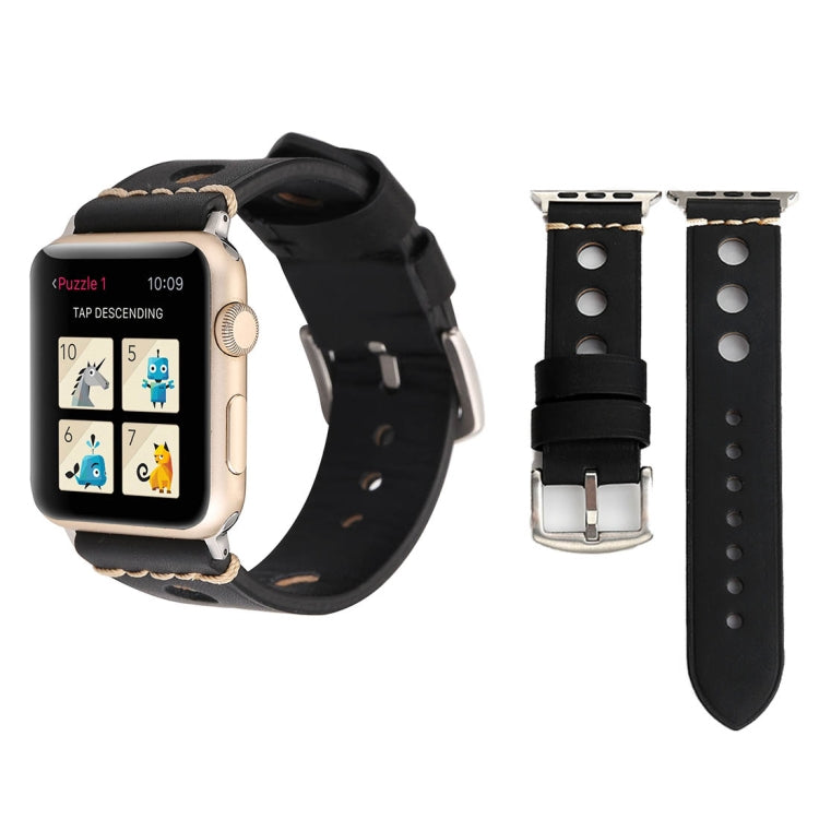 Dây đồng hồ da thật lỗ cổ điển cho Apple Watch Series 10 42mm / 9&8&7 41mm / SE 3&SE 2&6&SE&5&4 40mm / 3&2&1 38mm, Dành cho 38mm