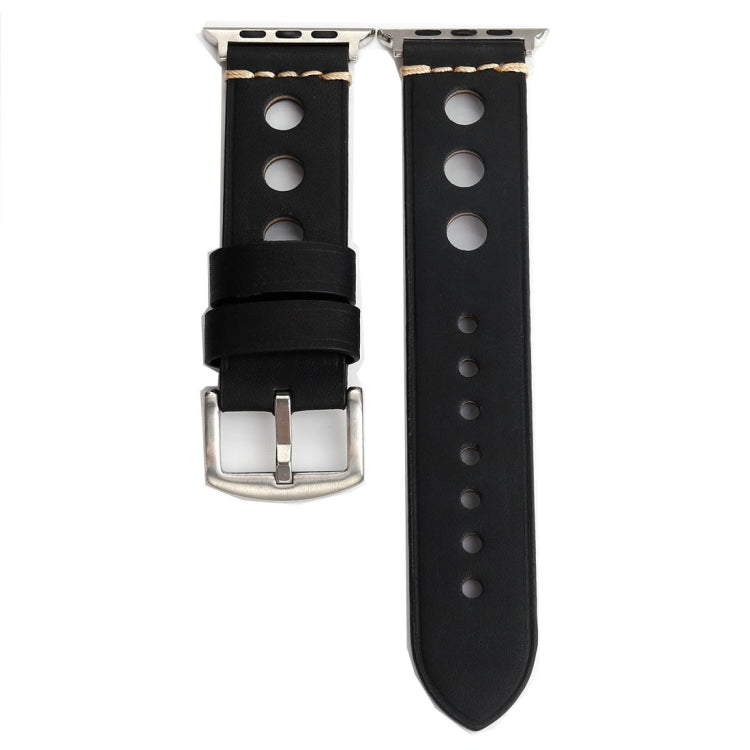 Dây đồng hồ da thật lỗ cổ điển cho Apple Watch Series 7 45mm / 6 & SE & 5 & 4 44mm / 42mm 3 & 2 & 1, Dành cho 42mm