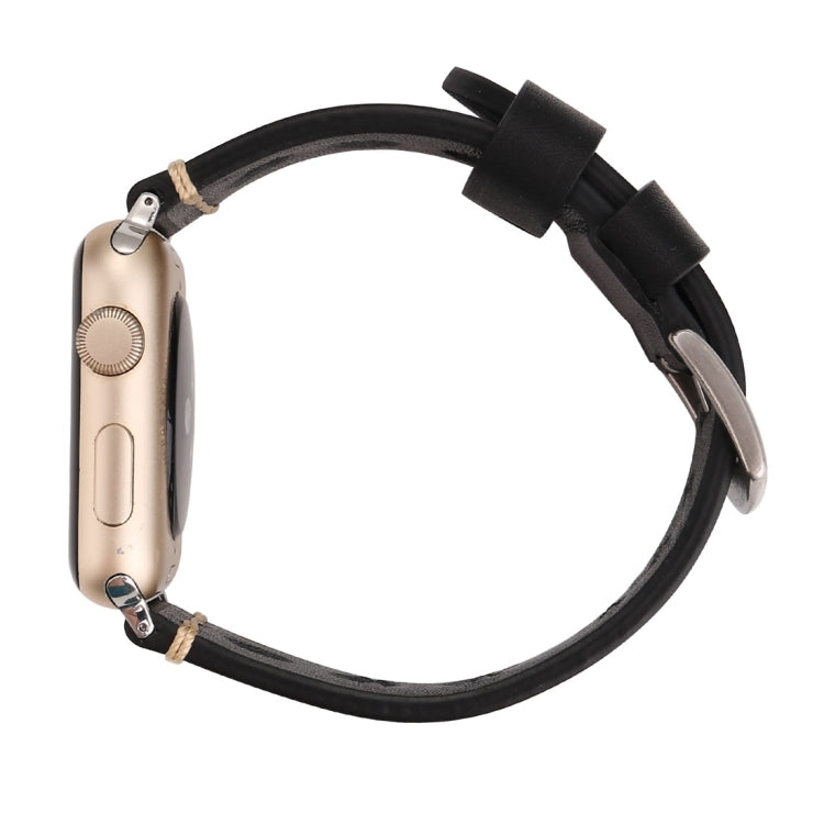 Dây đồng hồ da thật lỗ cổ điển cho Apple Watch Series 7 45mm / 6 & SE & 5 & 4 44mm / 42mm 3 & 2 & 1, Dành cho 42mm