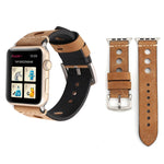 Dây đồng hồ da thật lỗ cổ điển cho Apple Watch Series 7 45mm / 6 & SE & 5 & 4 44mm / 42mm 3 & 2 & 1, Dành cho 42mm