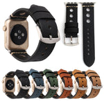 Dây đồng hồ da thật lỗ cổ điển cho Apple Watch Series 7 45mm / 6 & SE & 5 & 4 44mm / 42mm 3 & 2 & 1, Dành cho 42mm
