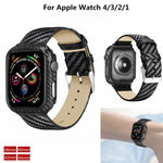Dây Da Thật Sợi Carbon + Khung cho Apple Watch Series 4 40mm, Apple Watch Series 4 40mm