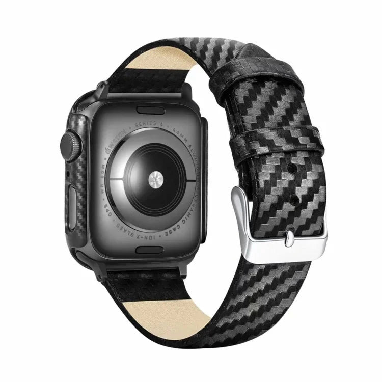 Dây Da Thật Sợi Carbon + Khung cho Apple Watch Series 4 40mm, Apple Watch Series 4 40mm
