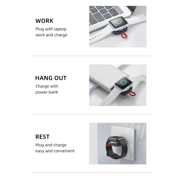 Sạc không dây từ tính di động ROCK W26 cho Apple Watch, giao diện USB W26