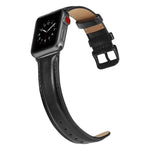 Dây đồng hồ da khóa đen cho Apple Watch Series 10 42mm / 9&8&7 41mm / SE 3&SE 2&6&SE&5&4 40mm / 3&2&1 38mm, Dành cho Apple Watch Series 8&7 41mm / SE 2&6&SE&5&4 40mm / 3&2&1 38mm