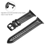 Dây đồng hồ da khóa đen cho Apple Watch Series 10 42mm / 9&8&7 41mm / SE 3&SE 2&6&SE&5&4 40mm / 3&2&1 38mm, Dành cho Apple Watch Series 8&7 41mm / SE 2&6&SE&5&4 40mm / 3&2&1 38mm