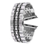 Dây đồng hồ thép không gỉ 7 hạt khóa bướm giấu 20mm cho Apple Watch 38mm (Bạc Vàng), 20mm dành cho nữ