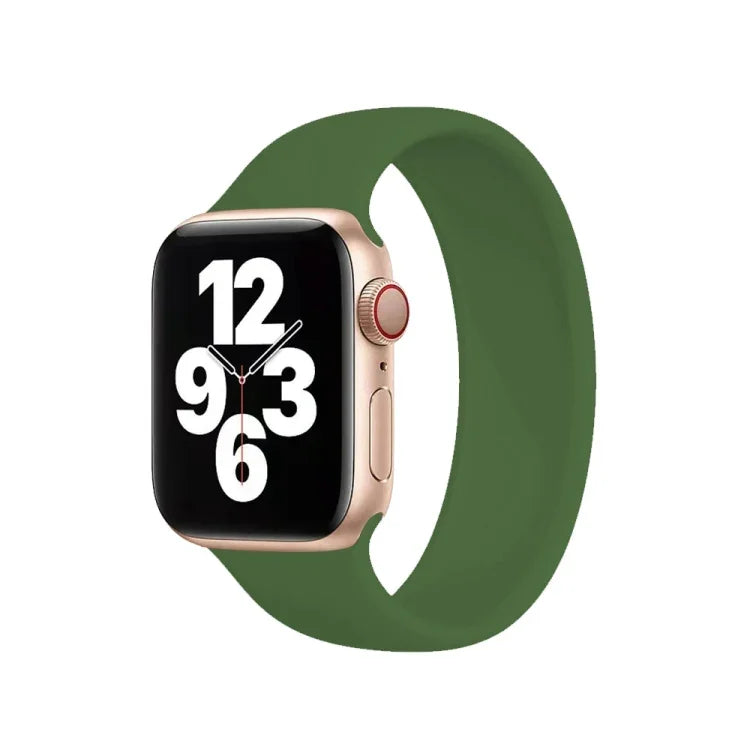 Dây đồng hồ silicone co giãn màu trơn cho Apple Watch Series 10 42mm / 9&8&7 41mm / SE 3&SE 2&6&SE&5&4 40mm / 3&2&1 38mm, Size:M 143mm