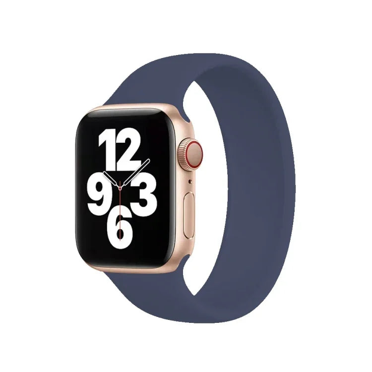 Dây đồng hồ silicone co giãn màu trơn cho Apple Watch Series 10 42mm / 9&8&7 41mm / SE 3&SE 2&6&SE&5&4 40mm / 3&2&1 38mm, Size:M 143mm