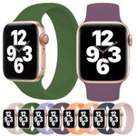 Dây đồng hồ silicone co giãn màu trơn cho Apple Watch Series 10 42mm / 9&8&7 41mm / SE 3&SE 2&6&SE&5&4 40mm / 3&2&1 38mm, Size:M 143mm