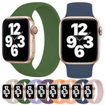 Dây Đồng Hồ Silicone Co Giãn Màu Trơn cho Apple Watch Series 10 42mm / 9&8&7 41mm / SE 3&SE 2&6&SE&5&4 40mm / 3&2&1 38mm, Kích thước: L 156mm