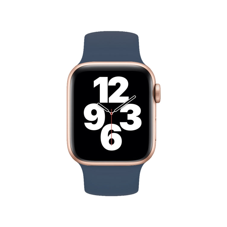 Dây đồng hồ silicone đàn hồi màu trơn cho Apple Watch Ultra 49mm & Watch Ultra 2 49mm / Series 10 46mm / 9 & 8 & 7 45mm / SE 3 & SE 2 & 6 & SE & 5 & 4 44mm / 3 & 2 & 1 42mm, Size: S 130mm