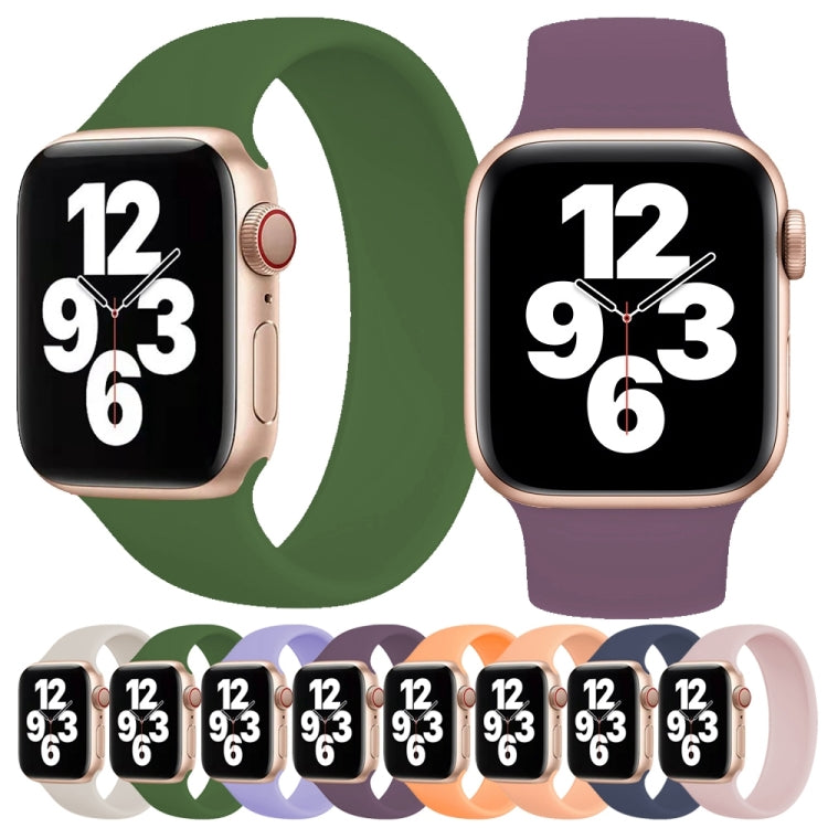 Dây đồng hồ silicone đàn hồi màu trơn cho Apple Watch Ultra 49mm & Watch Ultra 2 49mm / Series 10 46mm / 9 & 8 & 7 45mm / SE 3 & SE 2 & 6 & SE & 5 & 4 44mm / 3 & 2 & 1 42mm, Size: S 130mm
