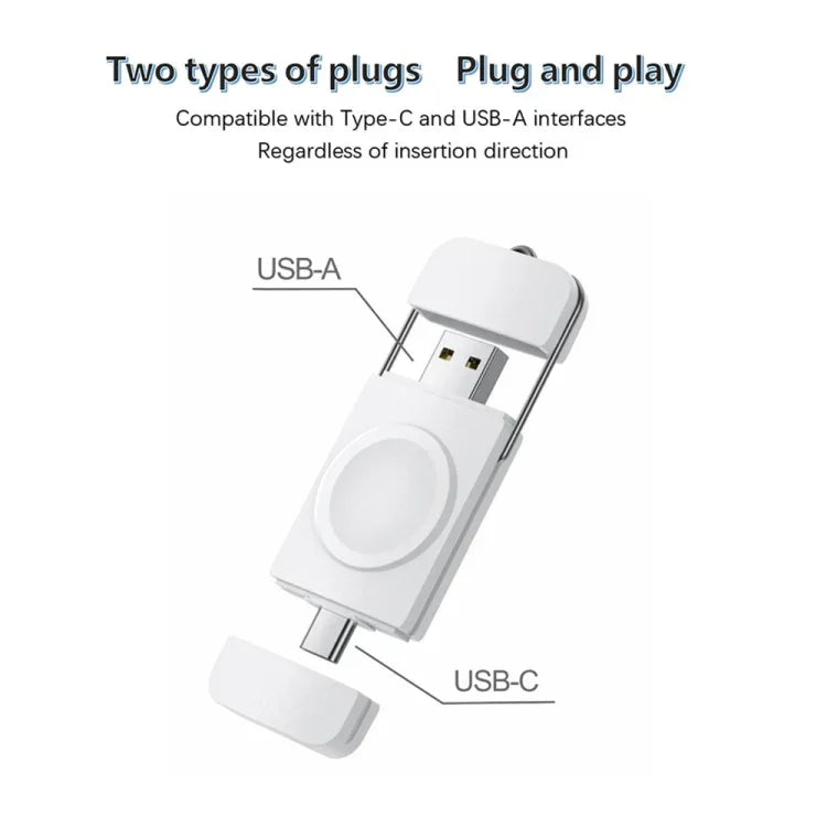 Sạc nhanh không dây từ tính U8 USB / Type-C cho Apple Watch Series, U8