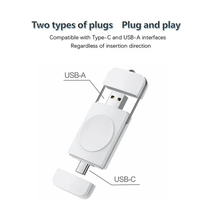 Sạc không dây từ tính U8S USB / Type-C sạc nhanh cho Samsung Watch 3 / 4, 4 Classic, Active 1 / 2