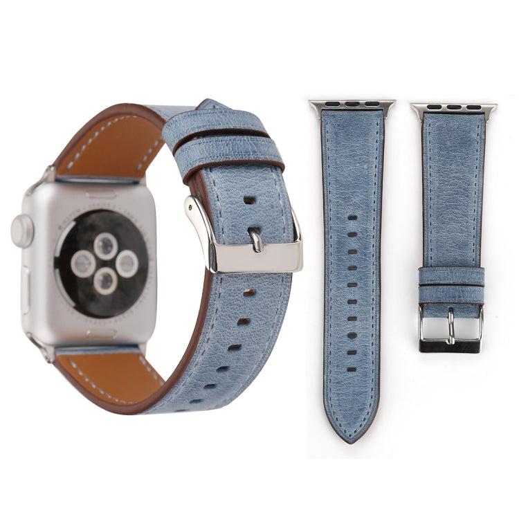 Dây đeo đồng hồ da thật phong cách mới cho Apple Watch Series 10 42mm / 9&8&7 41mm / SE 3&SE 2&6&SE&5&4 40mm / 3&2&1 38mm, 38mm