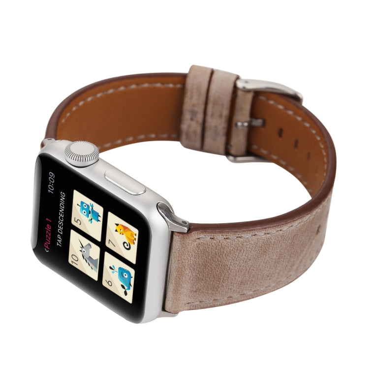 Dây đeo đồng hồ da thật phong cách mới cho Apple Watch Ultra 49mm & Watch Ultra 2 49mm / Series 10 46mm / 9&8&7 45mm / SE 3&SE 2&6&SE&5&4 44mm / 3&2&1 42mm, 42mm