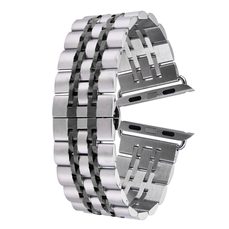 Dây đồng hồ thép không gỉ 7 hạt khóa bướm giấu 22mm cho Apple Watch 38mm, 22mm dành cho nam