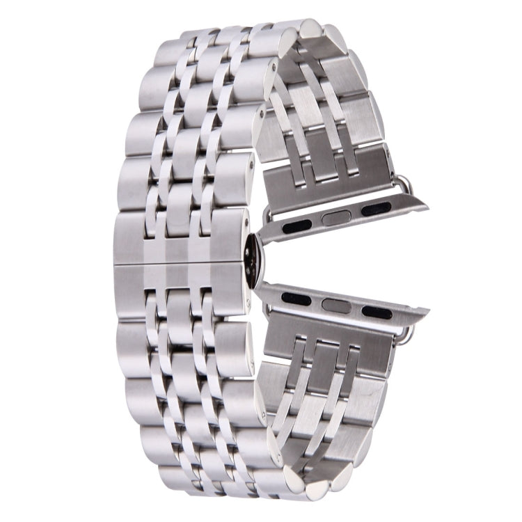 Dây đồng hồ thép không gỉ 7 hạt khóa bướm giấu 22mm cho Apple Watch 38mm, 22mm dành cho nam