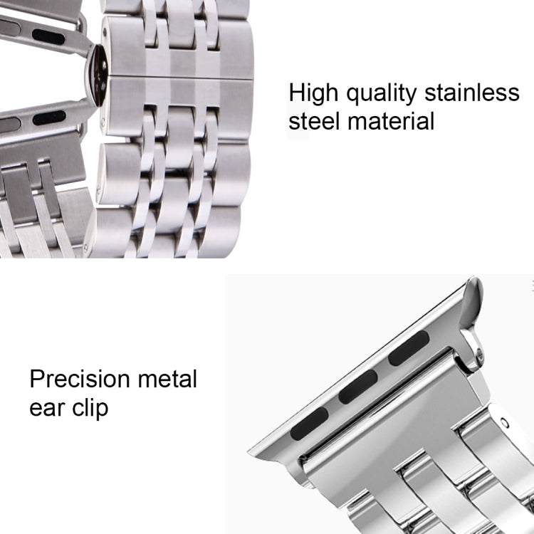 Dây đồng hồ thép không gỉ 7 hạt khóa bướm giấu 22mm cho Apple Watch 38mm, 22mm dành cho nam