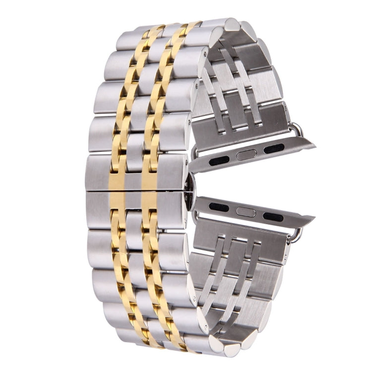 Dây đồng hồ thép không gỉ 7 hạt khóa bướm ẩn cho nam Apple Watch 42mm, 22mm nam