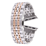 Dây đồng hồ thép không gỉ 7 hạt khóa bướm ẩn cho nam Apple Watch 42mm, 22mm nam