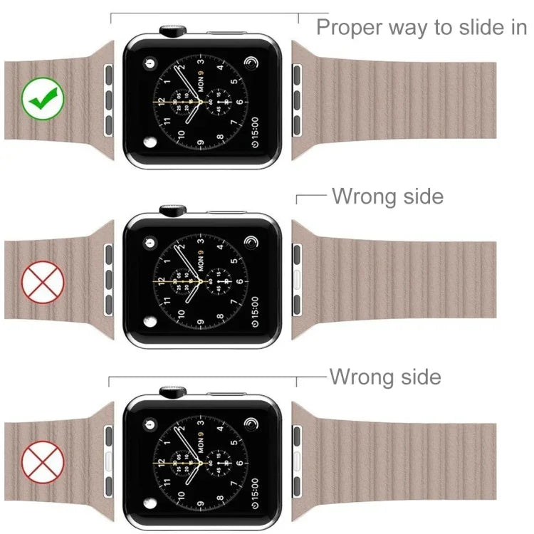 Dây đồng hồ da PU khóa vòng từ tính cho Apple Watch 38mm