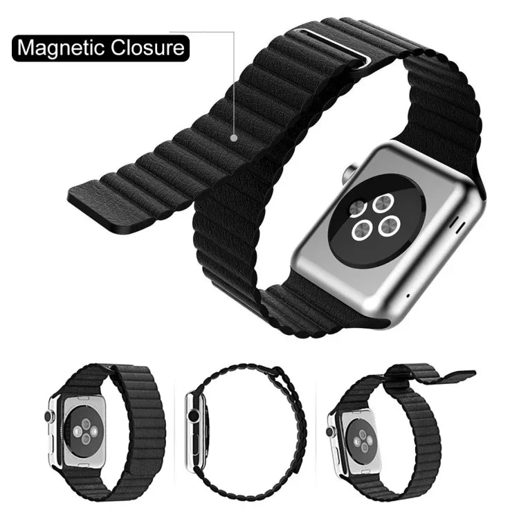 Dây đồng hồ da PU khóa vòng từ tính cho Apple Watch 38mm