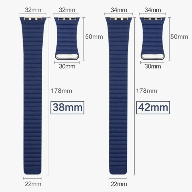 Dây đồng hồ da PU khóa vòng từ tính cho Apple Watch 38mm