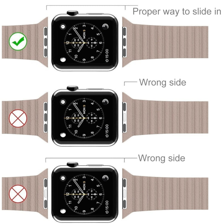 Dây đeo đồng hồ da PU khóa vòng từ tính cho Apple Watch 42mm