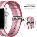 Dây đeo đồng hồ nylon dệt sọc cho Apple Watch 42mm, dành cho Apple Watch 42mm