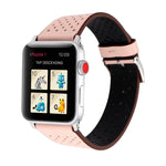 Dây đồng hồ da thật họa tiết lỗ đơn giản thời trang cho Apple Watch Series 10 42mm / 9&8&7 41mm / SE 3&SE 2&6&SE&5&4 40mm / 3&2&1 38mm, 38mm