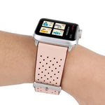 Dây đồng hồ da thật họa tiết lỗ đơn giản thời trang cho Apple Watch Series 10 42mm / 9&8&7 41mm / SE 3&SE 2&6&SE&5&4 40mm / 3&2&1 38mm, 38mm