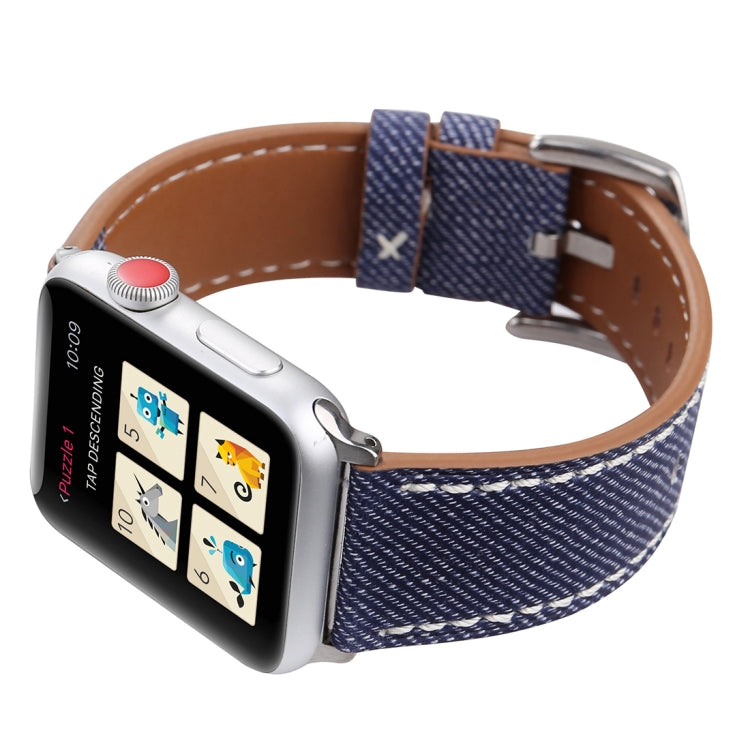 Dây đồng hồ da thật họa tiết cao bồi đơn giản thời trang cho Apple Watch Series 10 42mm / 9&8&7 41mm / SE 3&SE 2&6&SE&5&4 40mm / 3&2&1 38mm, 38mm