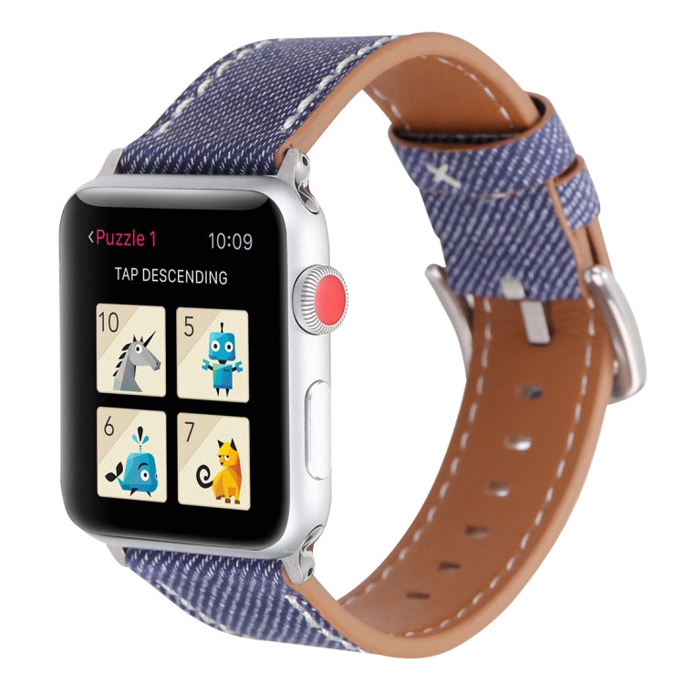 Dây đồng hồ da thật họa tiết cao bồi đơn giản thời trang cho Apple Watch Series 10 42mm / 9&8&7 41mm / SE 3&SE 2&6&SE&5&4 40mm / 3&2&1 38mm, 38mm
