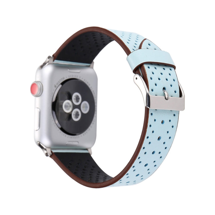 Dây đồng hồ da thật thời trang đơn giản họa tiết lỗ, 42mm, Dành cho Apple Watch Ultra 49mm & Watch Ultra 2 49mm / Series 10 46mm / 9&8&7 45mm / SE 3&SE 2&6&SE&5&4 44mm / 3&2&1 42mm