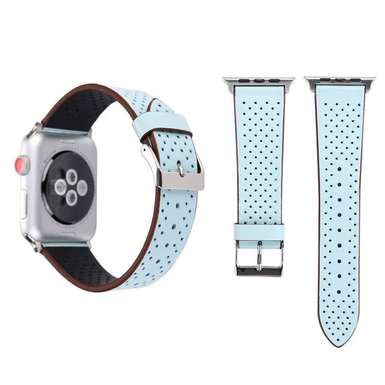 Dây đồng hồ da thật thời trang đơn giản họa tiết lỗ, 42mm, Dành cho Apple Watch Ultra 49mm & Watch Ultra 2 49mm / Series 10 46mm / 9&8&7 45mm / SE 3&SE 2&6&SE&5&4 44mm / 3&2&1 42mm