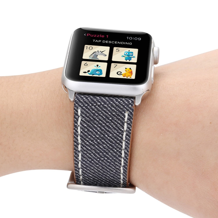 Dây đồng hồ da thật họa tiết cao bồi thời trang đơn giản cho Apple Watch Ultra 49mm & Watch Ultra 2 49mm / Series 10 46mm / 9&8&7 45mm / SE 3&SE 2&6&SE&5&4 44mm / 3&2&1 42mm, 42mm