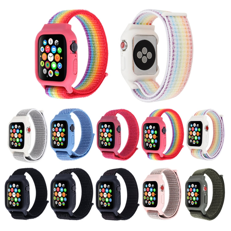 Dây đồng hồ nylon có móc và vòng dán cho Apple Watch Ultra 49mm / Series 8&7 45mm / SE 2&6&SE&5&4 44mm / 3&2&1 42mm