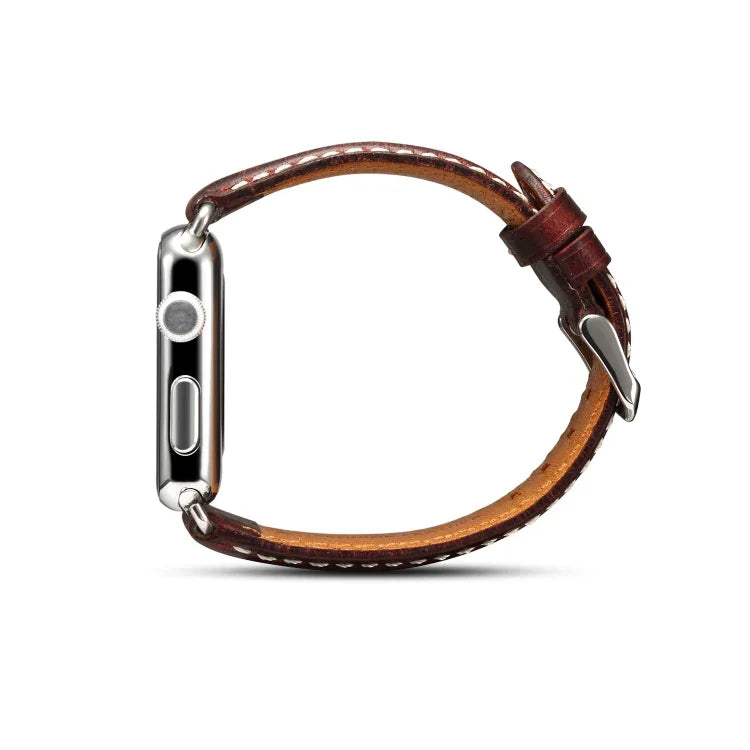 Dây đồng hồ da sáp dầu Denior phong cách cổ điển cho Apple Watch Series 7 45mm / 6 & SE & 5 & 4 44mm / 3 & 2 & 1 42mm